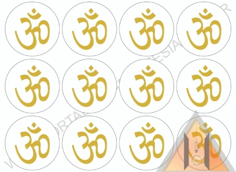 Adesivo OM com 12 unidades 5 cm de diâmetro Radiestesia