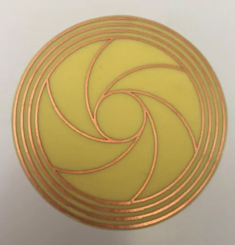 Diafragma II gráfico em cobre 9 cm