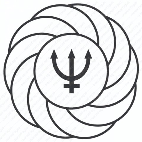 Turbilhão com Netuno gráfico em pvc