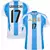 camisa seleção argentina I 24/25 cor azul e branco, camisa argentina jogador garnacho número 17 personalizada nome e número.