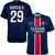 Camisa do Paris Saint Germain modelo I 24/25 na cor azul, com o nome "BARCOLA" e o número 29 nas costas.
