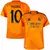 Camisa laranja do Real Madrid II 24/25 com o nome e número de Modrić. camisa real madrid laranja personalizada com nome e número do jogador Modric