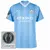 camisa de time manchester city corazul com patch de campeão da champions league.