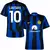 camisa de time versão torcedor inter de milão cor preto e azul personalizada com nome e número do jogador lautaro martinez.