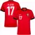 camisa da seleção de portugal I 24/25 cor vermelho versão torcedor personalizada com nome e número do jogador rafael leão.