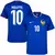 camisa de futebol versão torcedor frança cor azul personalizada com nome e número do jogador mbappe.
