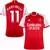 camisa arsenal I 23/24 cor vermelha, camisa personalizada nome e número jogador martinelli.