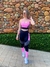 Legging Personalizada Recortes - Preta - Rosa Candy - Chumbo