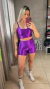 Top Alça Feel Rib Roxo Astral Brilho - COM BOJO