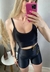 Shorts Liso Feel Rib - Preto Brilho - LADY FOCUS MODA FITNESS