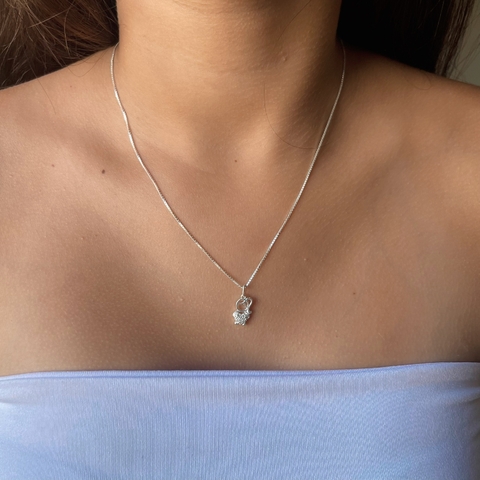 Pingente Menina Coração Em Prata 925