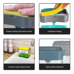 Dispenser Para Detergente Esponja 2 En 1 Cocina - Es Necesario