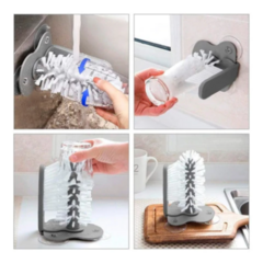 Lava Copas Mamaderas Vasos Cubiertos Cepillo Con Ventosas - comprar online