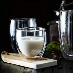Vaso Taza Elegante Minimalista Doble Pared Vidrio 150 ml en internet