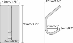 Pack 4 Gancho Perchero Doble Acero Autoadhesivo Negro - comprar online
