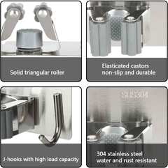 Soporte De Escoba Con Gancho Acero Inoxidable - tienda online
