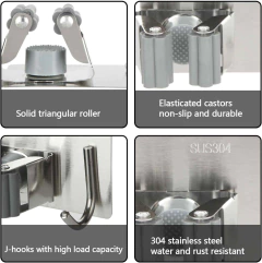 Soporte De Escoba Con Gancho Acero Inoxidable - tienda online