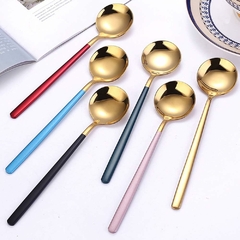 Set x4 Cucharas Largas 21cm Doradas en internet