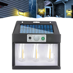 Luz Exterior 3 Focos Panel Solar