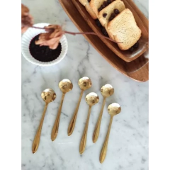 Set Cucharas Doradas Mango Largo - comprar online
