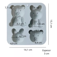 Molde De Silicona 4 Osos - tienda online
