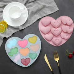Molde Silicona Corazones Repostería Chocolate Jabón Vela