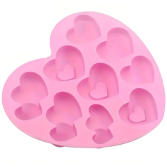 Molde Silicona Corazones Repostería Chocolate Jabón Vela - Es Necesario