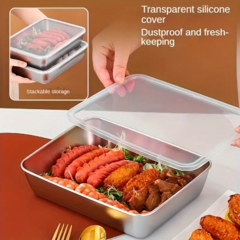 Fuente Para Horno Con Tapa Acero Inoxidable 26x20cm - tienda online