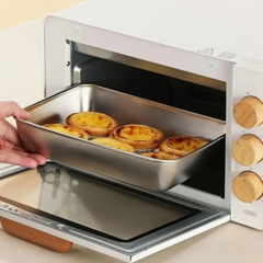 Fuente Para Horno Con Tapa Acero Inoxidable 26x20cm - comprar online