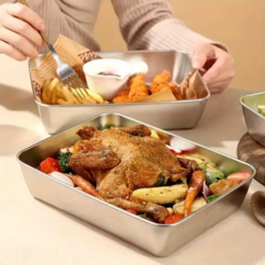 Fuente Para Horno Con Tapa Acero Inoxidable 26x20cm - tienda online
