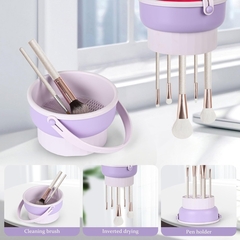 Cesta Limpiador Organizador Brochas Pinceles Maquillaje Silicona Colgar - comprar online