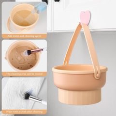 Imagen de Cesta Limpiador Organizador Brochas Pinceles Maquillaje Silicona Colgar