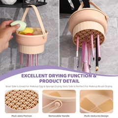 Cesta Limpiador Organizador Brochas Pinceles Maquillaje Silicona Colgar en internet