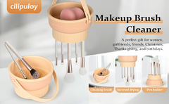 Imagen de Cesta Limpiador Organizador Brochas Pinceles Maquillaje Silicona Colgar