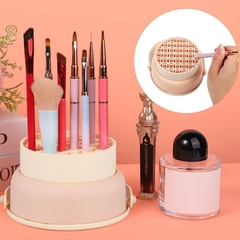 Cesta Limpiador Organizador Brochas Pinceles Maquillaje Silicona Colgar