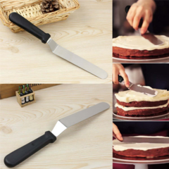 Espátula Acero Inoxidable 27cm Con Angulo Repostería - Es Necesario