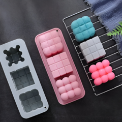 Molde Silicona Velas Jabones Resina Cubo Bubble Burbuja - comprar online