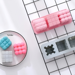 Molde Silicona Velas Jabones Resina Cubo Bubble Burbuja - comprar online