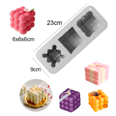 Molde Silicona Velas Jabones Resina Cubo Bubble Burbuja - Es Necesario