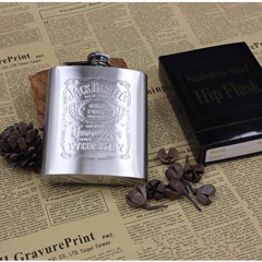 Imagen de Petaca acero inoxidable plateada JACK DANIEL'S