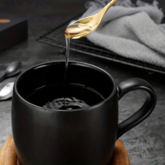 6 cucharas Té Café Acero Hojas Doradas - tienda online