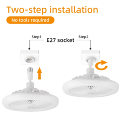 Ventilador Con Luz Control Remoto Para Porta Lámpara E27 - tienda online