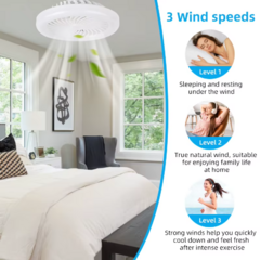Imagen de Ventilador Con Luz Control Remoto Para Porta Lámpara E27