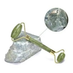 Masajeador Doble Piedra Jade Real Rodillo Facial Corporal - tienda online