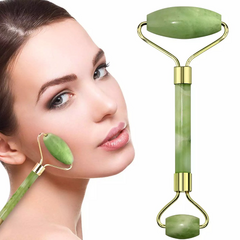 Masajeador Doble Piedra Jade Real Rodillo Facial Corporal en internet
