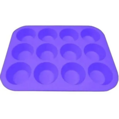 Molde Silicona Goma Horno Muffins Cupcakes X12 Reposteria