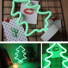 Lampara Led Arbol de Navidad Luz Verde de mesa 26cm - Es Necesario