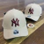 Bone NY Yankees Aba curva Bege/Vinho - loja online