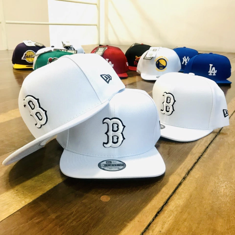 Boné Boston Red Sox Aba Reta Branco