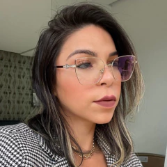 Armação Para Óculos de Grau Feminino Roma21 Metal Belém com Brilho na Lateral - comprar online